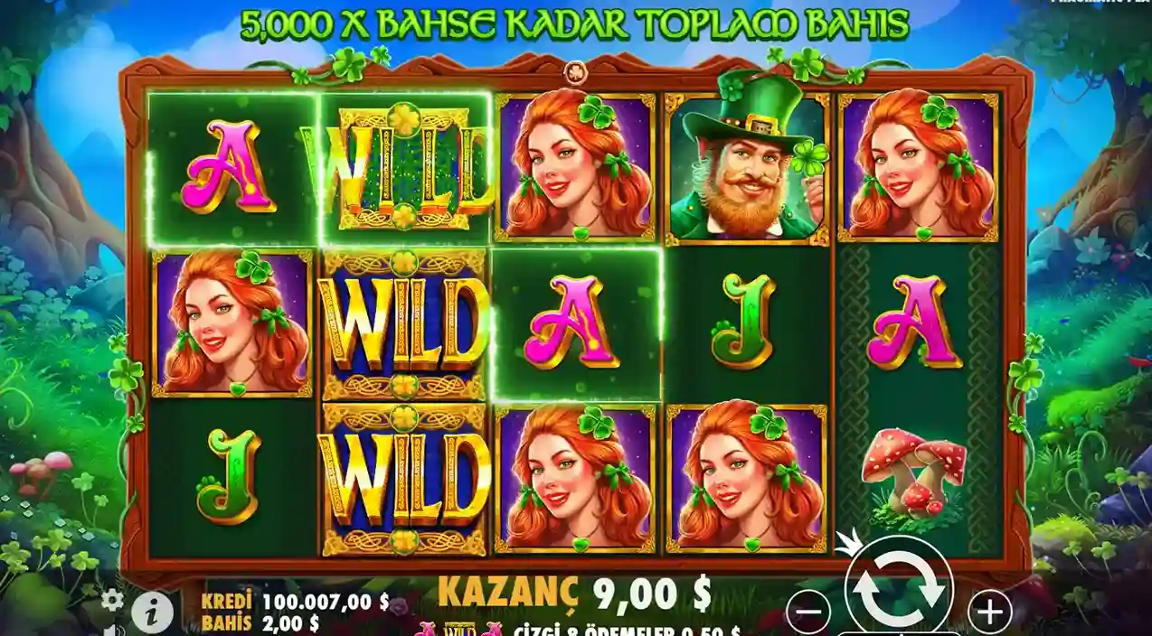 Kazanan sembol kombinasyonlarını ve wild sembollerini gösteren oyun sonuç ekranı.